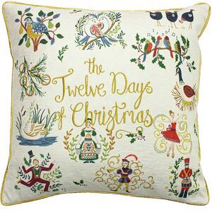 Furn Twelve Days of Christmas Throw Pillow Cover / Multicolored